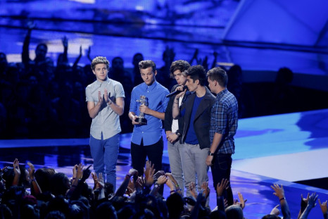 One Direction accept the award for best new artist during the 2012 MTV Video Music Awards in Los Angeles