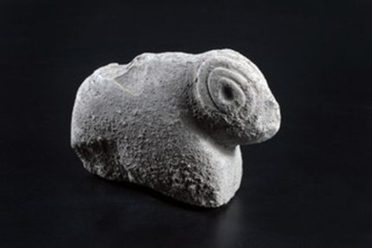 A 9,500 years old ram statue discovered in Israel may point to belief in lucky charms. (Photo: Yael Yolovitch/Israel Antiquities Authority)