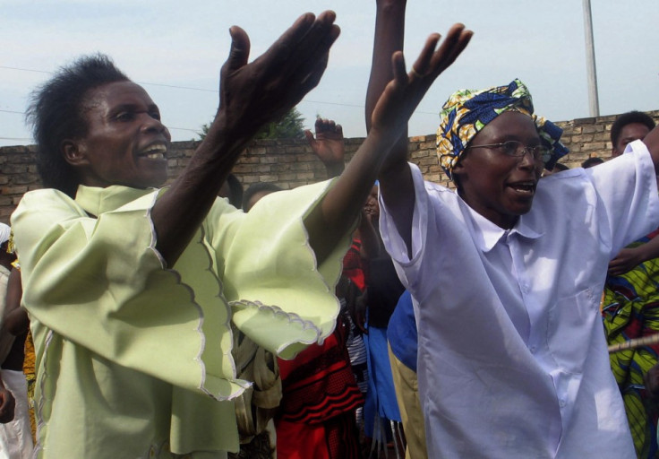 Ex-prostitutes sing and dance to religious songs in Muhanga district