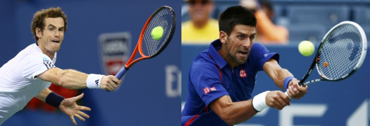Andy Murray (L) and Novak Djokovic