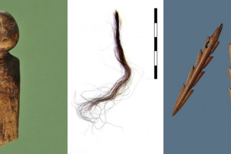 Exceptionally well-preserved artifacts and human hair (centre) recovered from Nunalleq archaeological site in Alaska. The site, which holds clue to adaptation to climate change, is eroding into sea. (Photo: The University of Aberdeen)