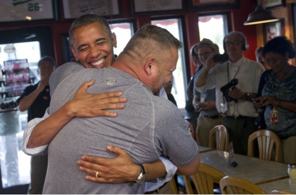 Obama gets bear hug