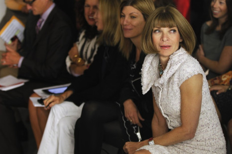 Vogue Editor Anna Wintour sits in the crowd before the Rodarte Spring/Summer 2013 collection during New York Fashion Week September 11, 2012.