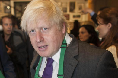 Extra froth?: Boris Johnson at Starbucks