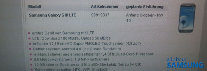 Release Dates Leaked for Samsung Galaxy S3 LTE, Galaxy Note 2 LTE and Note 10.1 LTE Release Dates Leaked for Samsung Galaxy S3 LTE, Galaxy Note 2 LTE and Note 10.1 LTE