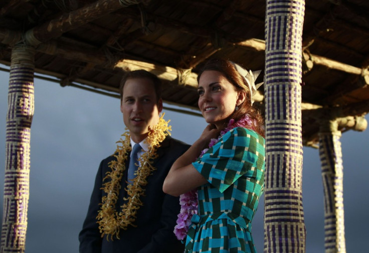 Britain's Prince William and Catherine, the Duchess of Cambridge, leave Honiara International Airport