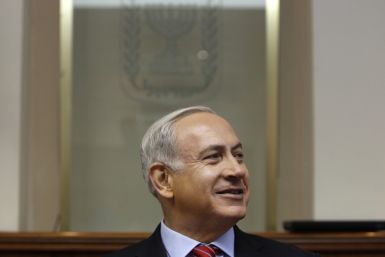 Israel's Prime Minister Benjamin Netanyahu attends the weekly cabinet meeting in Jerusalem