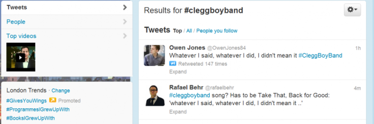 Clegg butt of Twitter jokes