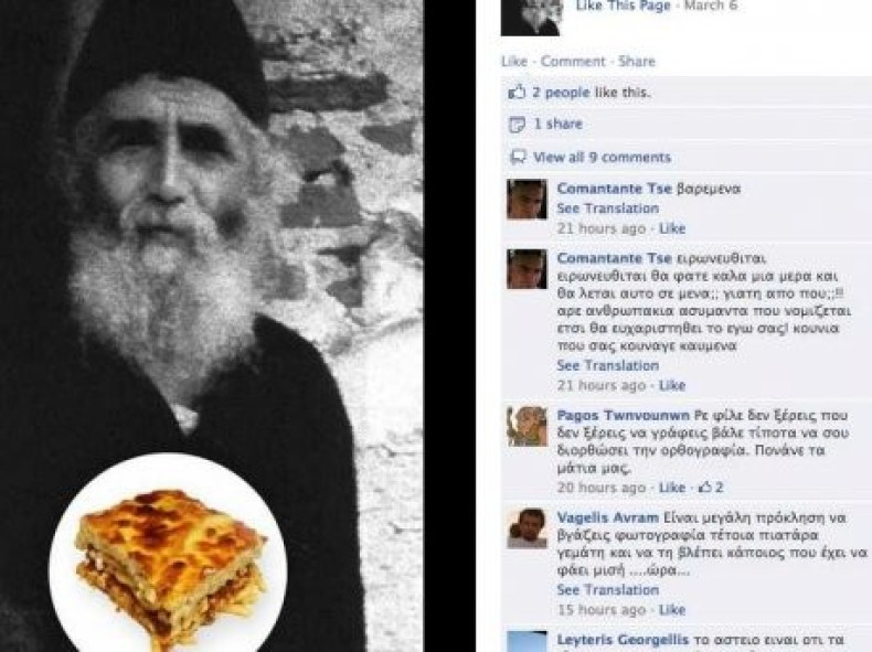 The Facebook page for Geron Pastitsios, later taken offline (Facebook)