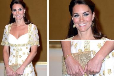 Kate Middleton in Catherine Zoraida Double Leaf Earrings