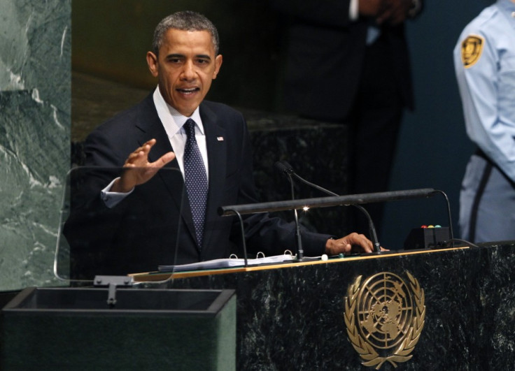 U.S. President Barack Obama addresses the 67th United Nations General Assembly at the U.N. headquarters in New York