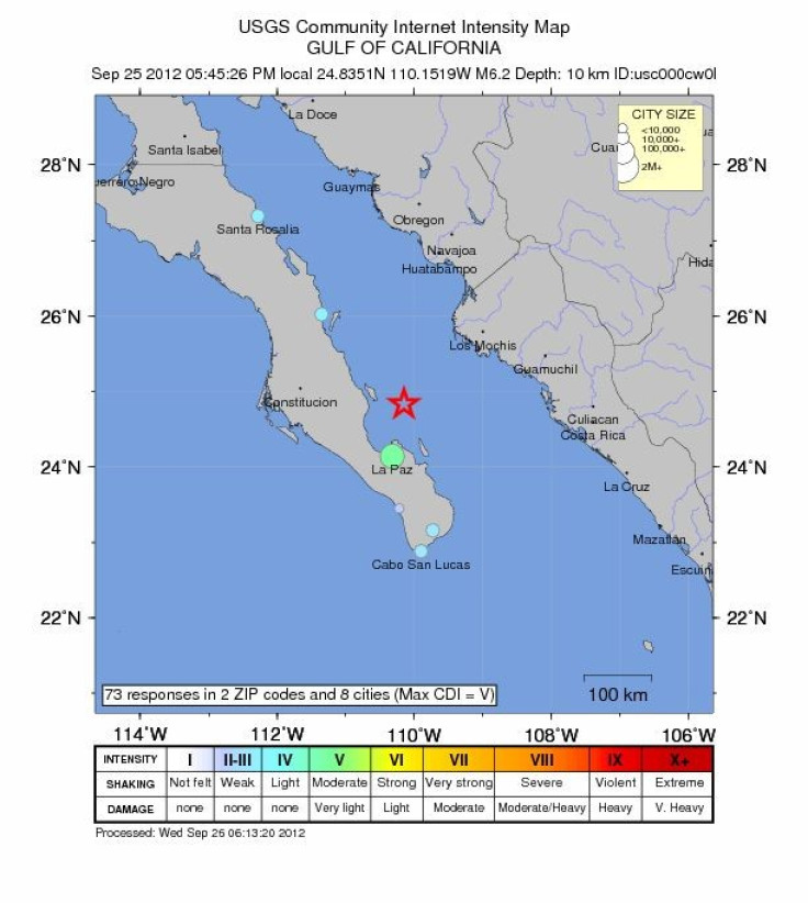 Location map of magnitude 6.2 earthquake that occurred off Mexican Coast (Credit: USGS)