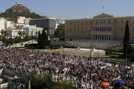Athens 24-hour strike parliament building