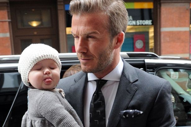David Beckham and Harper Seven
