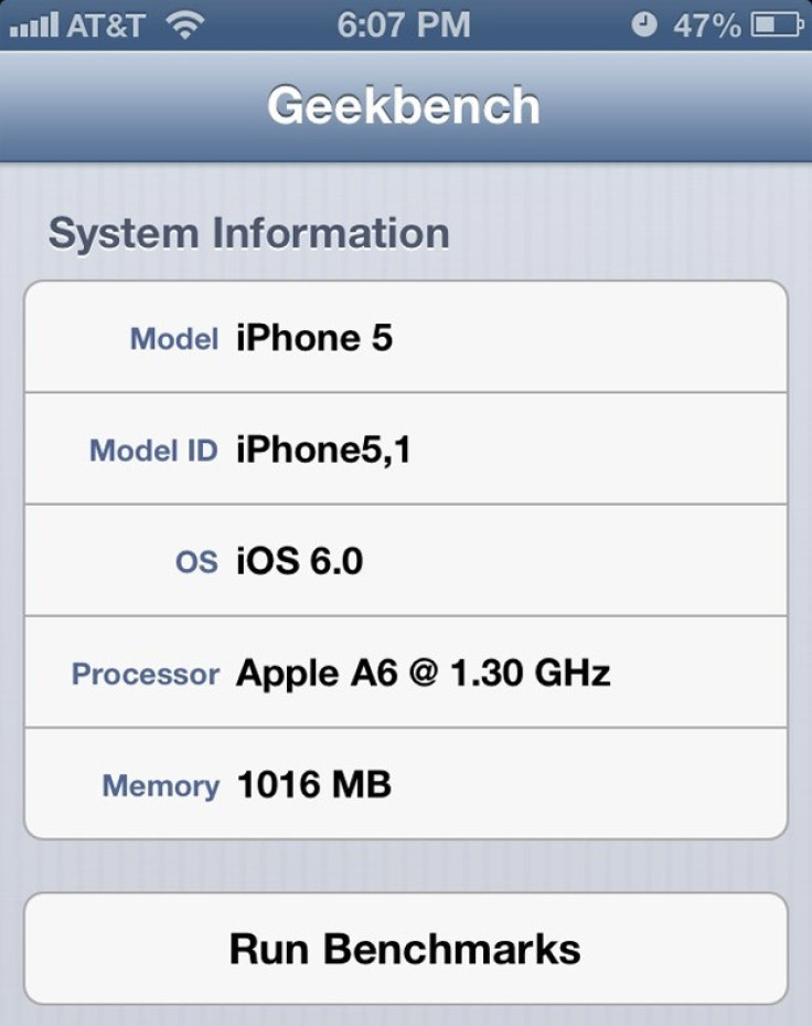 iPhone 5’s Processor Clocked At 1.3GHz in Latest Benchmark