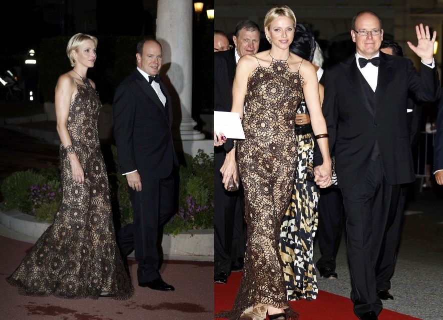 Albert and Charlene at South Africa Gala Night in Monaco