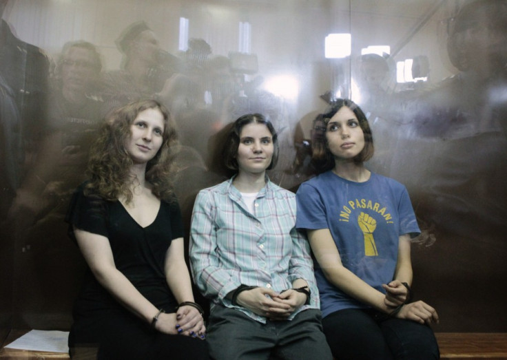 Members of the group Pussy Riot (L to R) Maria Alyokhina, Yekaterina Samutsevich and Nadezhda Tolokonnikova (Reuters)