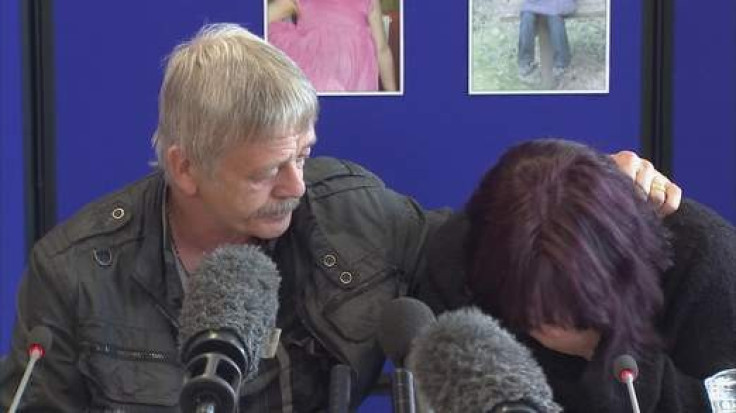 Coral Jones (L) broke down as she made the appeal alongside April’s stepfather Dye Smith (Sky News)