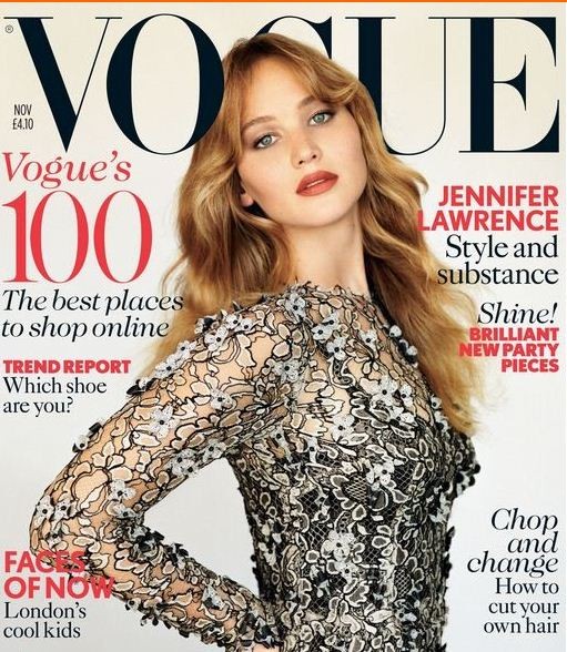 Hunger Games’ Jennifer Lawrence Makes Stunning Vogue Cover Debut ...