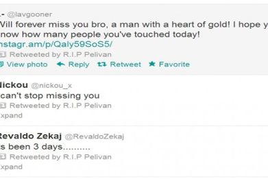 Twitter tribute to Pelivan Zekaj