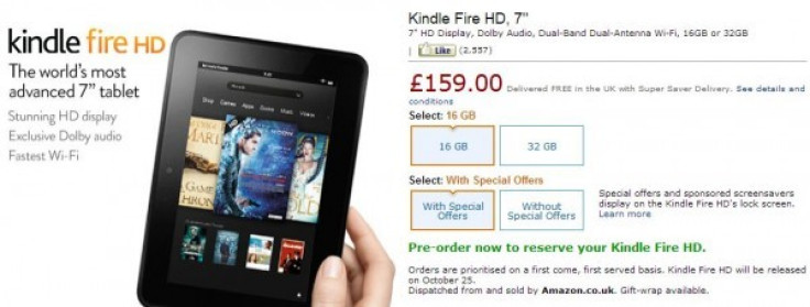 Kindle Fire HD Gets UK Special Offer Price