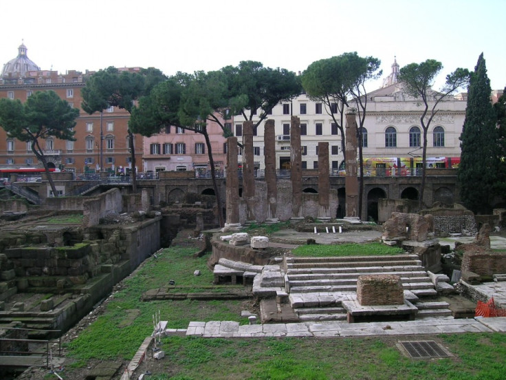 Archaeological area of ​​Torre Argentina in Rome where researchers claim to have found the exact site where Roman general Julius Caesar was stabbed to death in 44 BC. (Photo:Antonio Monterroso/CSIC)
