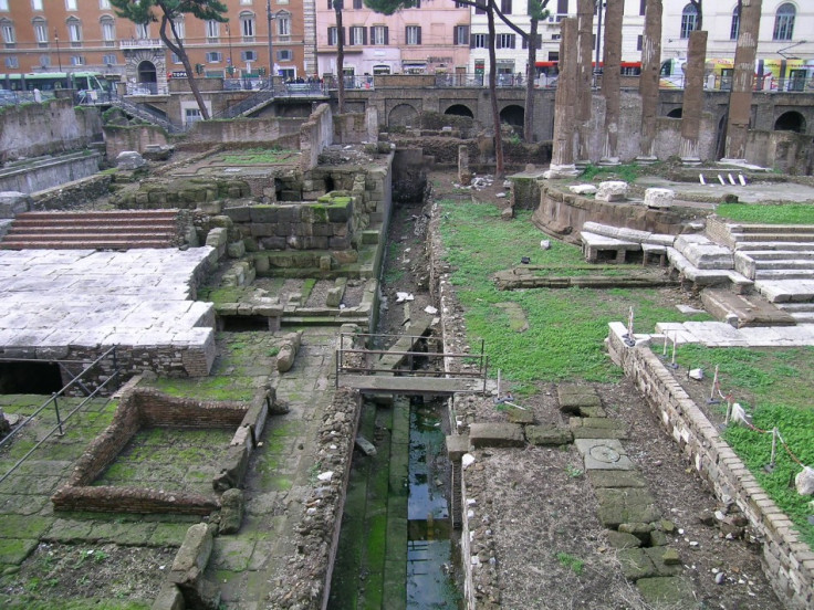 Archaeological area of ​​Torre Argentina in Rome where researchers claim to have found the exact site where Roman general Julius Caesar was stabbed to death in 44 BC. (Photo:Antonio Monterroso/CSIC)