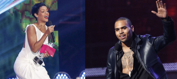 Rihanna (L) and Chris Brown