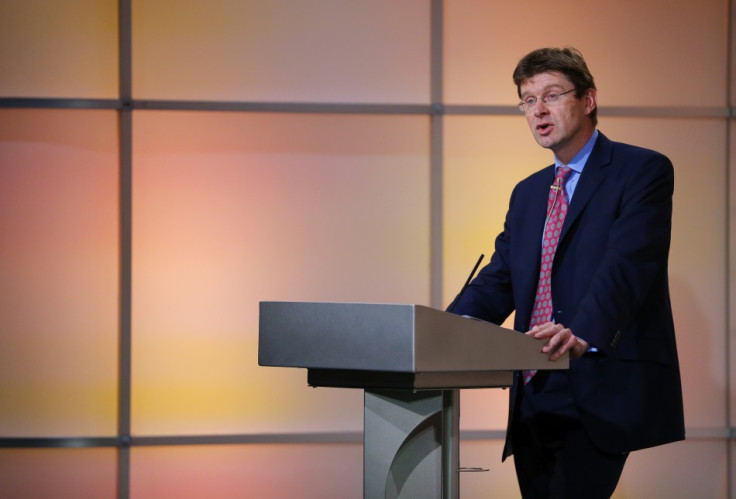 Britain's Financial Secretary to the Treasury Greg Clark speaks at a Thomson Reuters Newsmaker event, in the Canary Wharf business district of east London