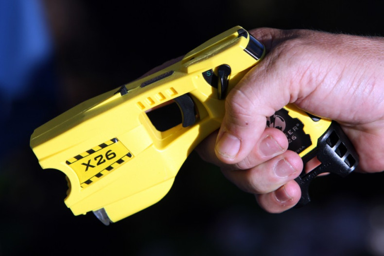 Taser guns deliver 50,000 volts of electricity into the body through two 21 feet electric wires. (