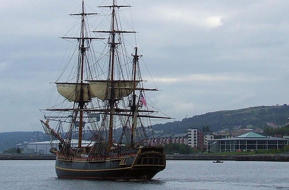 HMS Bounty in calmer waters