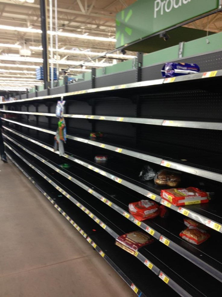 Empty shelves in Walmart, Leominster, MA (Photo: Kim Aveston)