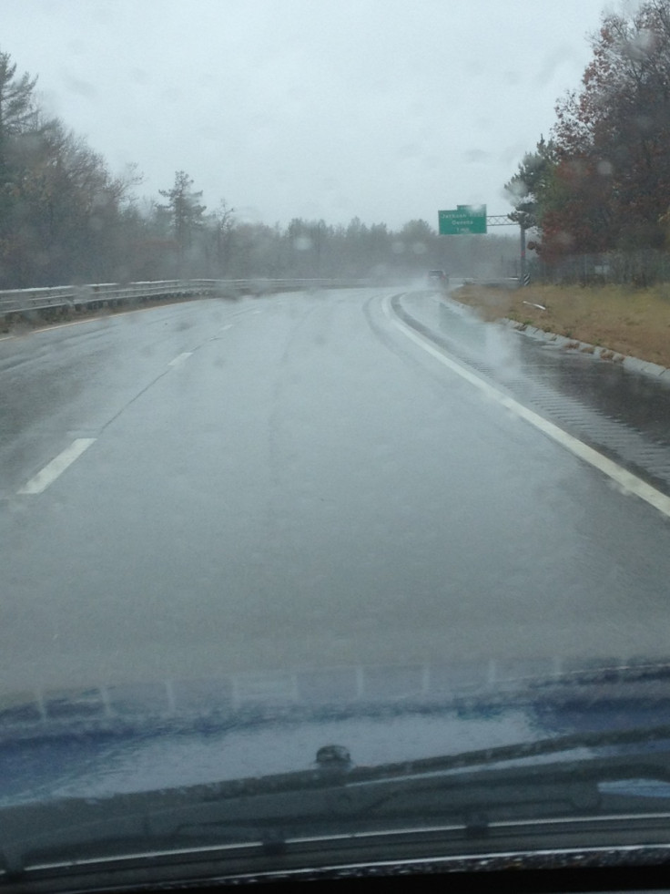 Kim Aveston driving down a deserted Route 2 in MA (Photo: Kim Aveston)