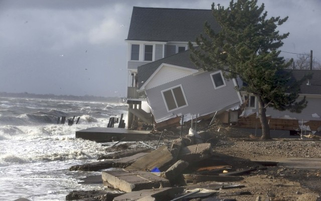 A home sits along the shoreline badly damaged by Hurricane Sandy in Milford, Connecticut. Human bones were discovered in New Haven as Sandy uprooted a tree. (Photo: REUTERS) A home sits along the shoreline badly damaged by Hurricane Sandy in Milford, Connecticut. Human bones were discovered in New Haven as Sandy uprooted a tree. (Photo: REUTERS)