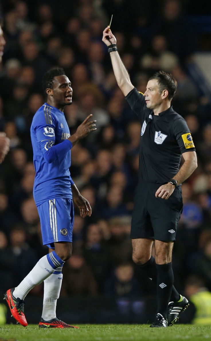 Mark Clattenburg is alleged to have made racial slurs to two Mikel and Mata during the match against Manchester United (Reuters)