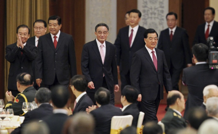 China's President Hu and Premier Wen attend a banquet marking the 63rd anniversary of the founding of the People's Republic of China in Beijing