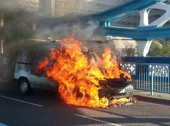 Tower Bridge van fire
