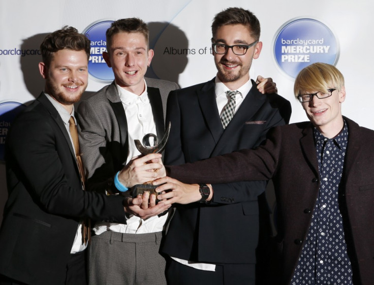 Joe Newman, Gwil Sainsbury, Thom Green and Gus Unger-Hamilton of Alt J win the Barclaycard Mercury Prize (Reuters)