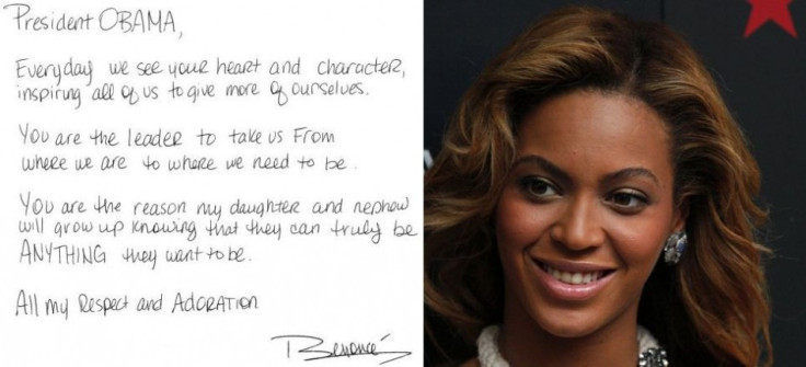 Beyonce Writes Note of Appreciation to President Obama
