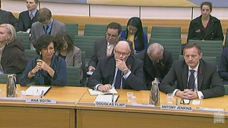 Ana Botin, CEO at Santander UK, Douglas Flint, Chairman at HSBC and Antony Jenkins, CEO at Barclays defend the use of interest rate hedging for SMEs (Photo: Parliament.tv)
