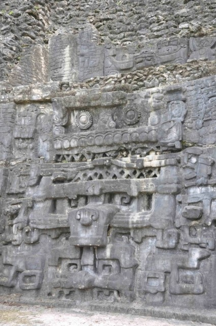 A Maya stucco frieze in Caracol, Belize (REUTERS/Dr. Douglas Kennett)