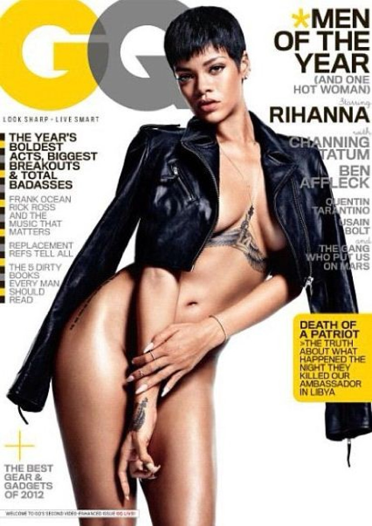 Rihanna naked on the cover of the December 2012 issue of GQ magazine.