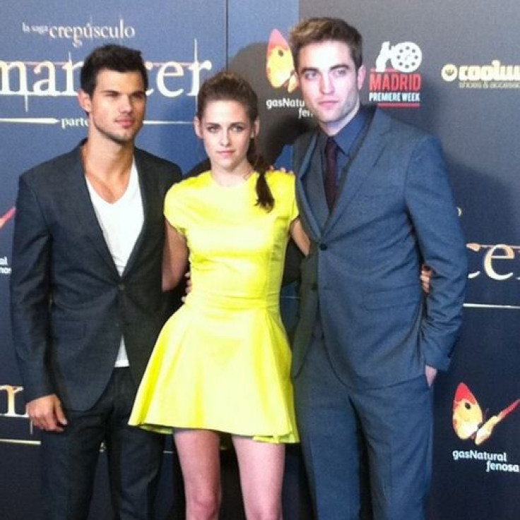 Taylor Lautner, Kristen Stewart and Robert Pattinson at Madrid Twilight premiere