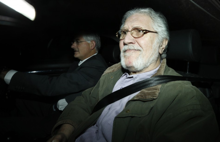 Former BBC presenter dave Lee Travis returning to his house in Mentmore (Reuters)