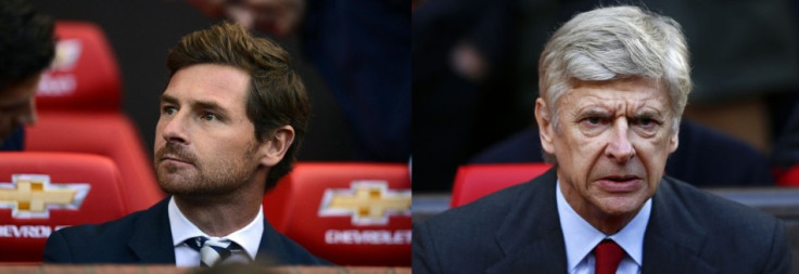 Andre Villas-Boas (L) and Arsene Wenger