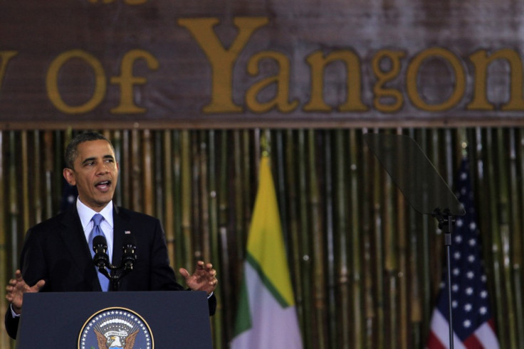 U.S. President Obama gives a speech at the University of Yangon