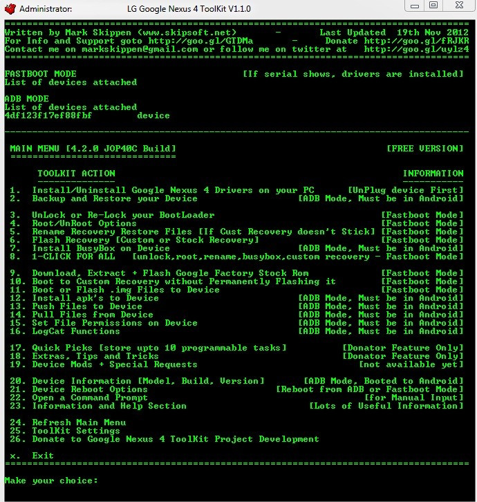 Toolkit for Nexus 4