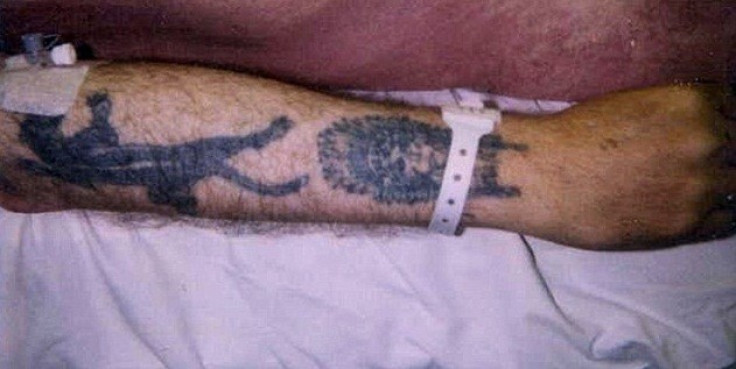 Photos which appears on the site shows the tattoos on the arm of a man found collapsed in a north London street in 2007 (Missing Persons Bureau)