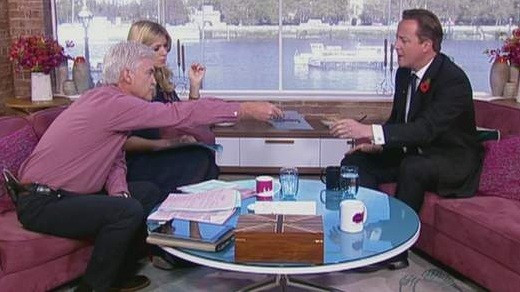 Cameron is handed list by Schofield live on air Cameron is handed list by Schofield live on air