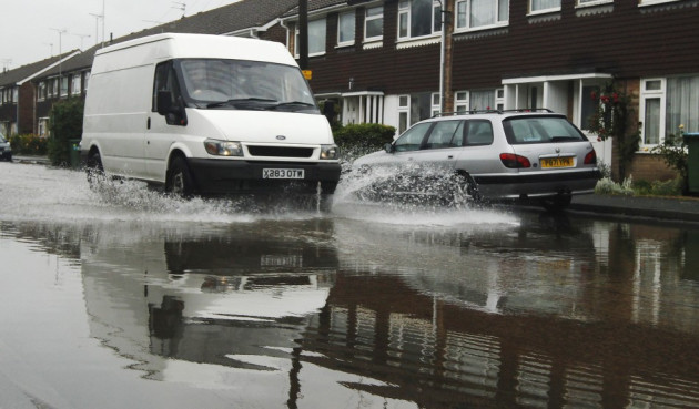 Roads hit by huge downpours Roads hit by huge downpours